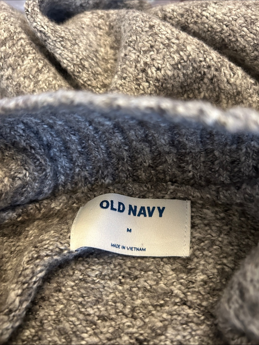 Old Navy Gray Quarter Zip Ribbed Turtleneck Sweater Size M EUC - Picture 6 of 7